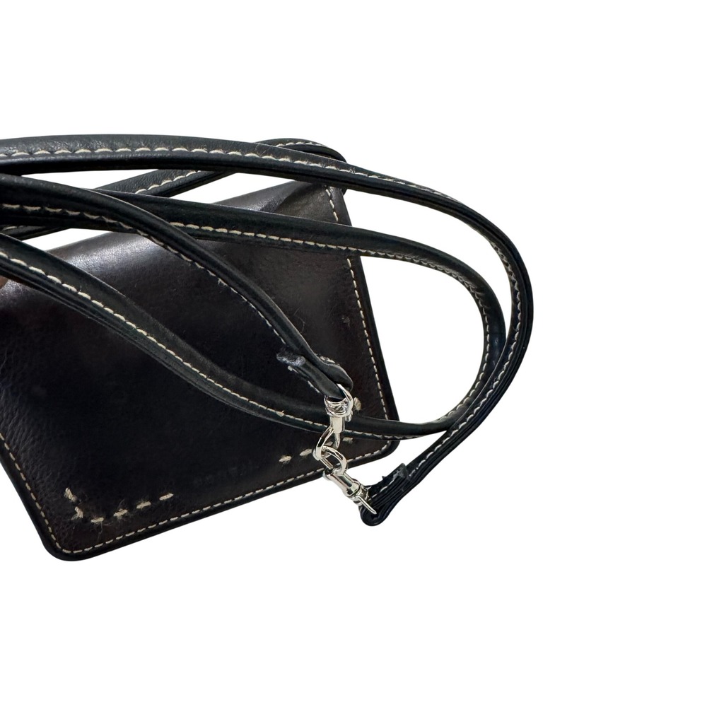 Fossil Wallet Crossbody Bag Womens Small Dark Brown Leather Good Whipstitch - Picture 5 of 11